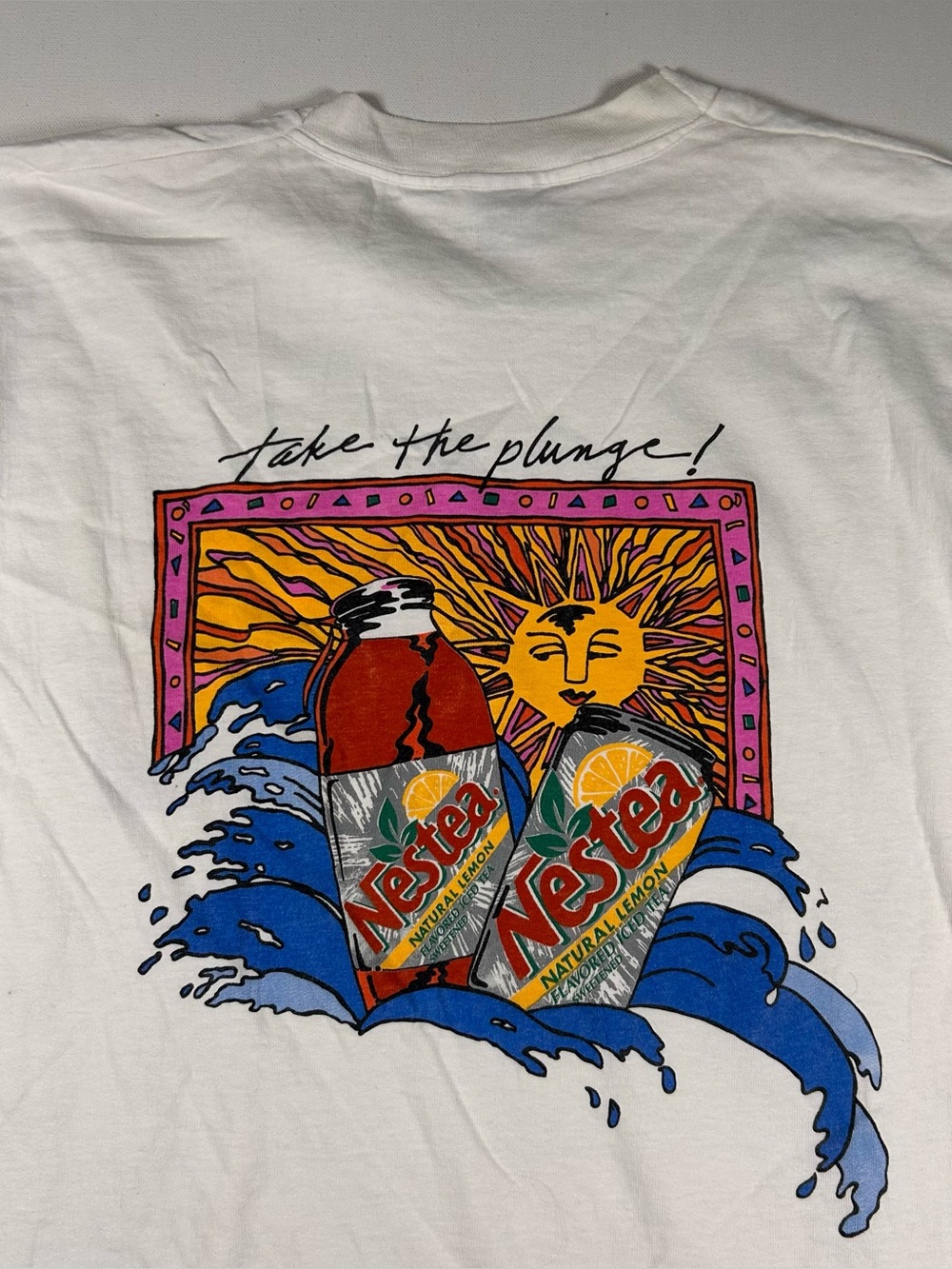 Vintage Single Stitch Nestea Shirt Mens XL FOTL take The Plunge Surf Tea Logo
